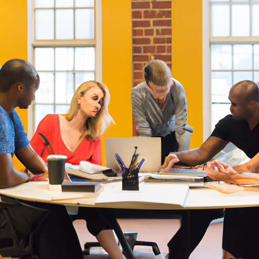 Image of a diverse team collaborating on a project